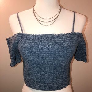 Papaya Crop Top Off the shoulder with straps